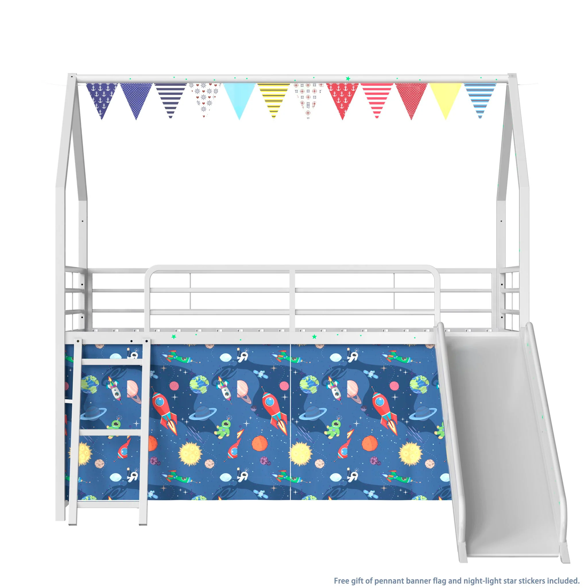 716-jack-house-loft-bed-with-slide-and-curtain-set-53.webp Jack - House Loft Bed With Slide And Curtain Set