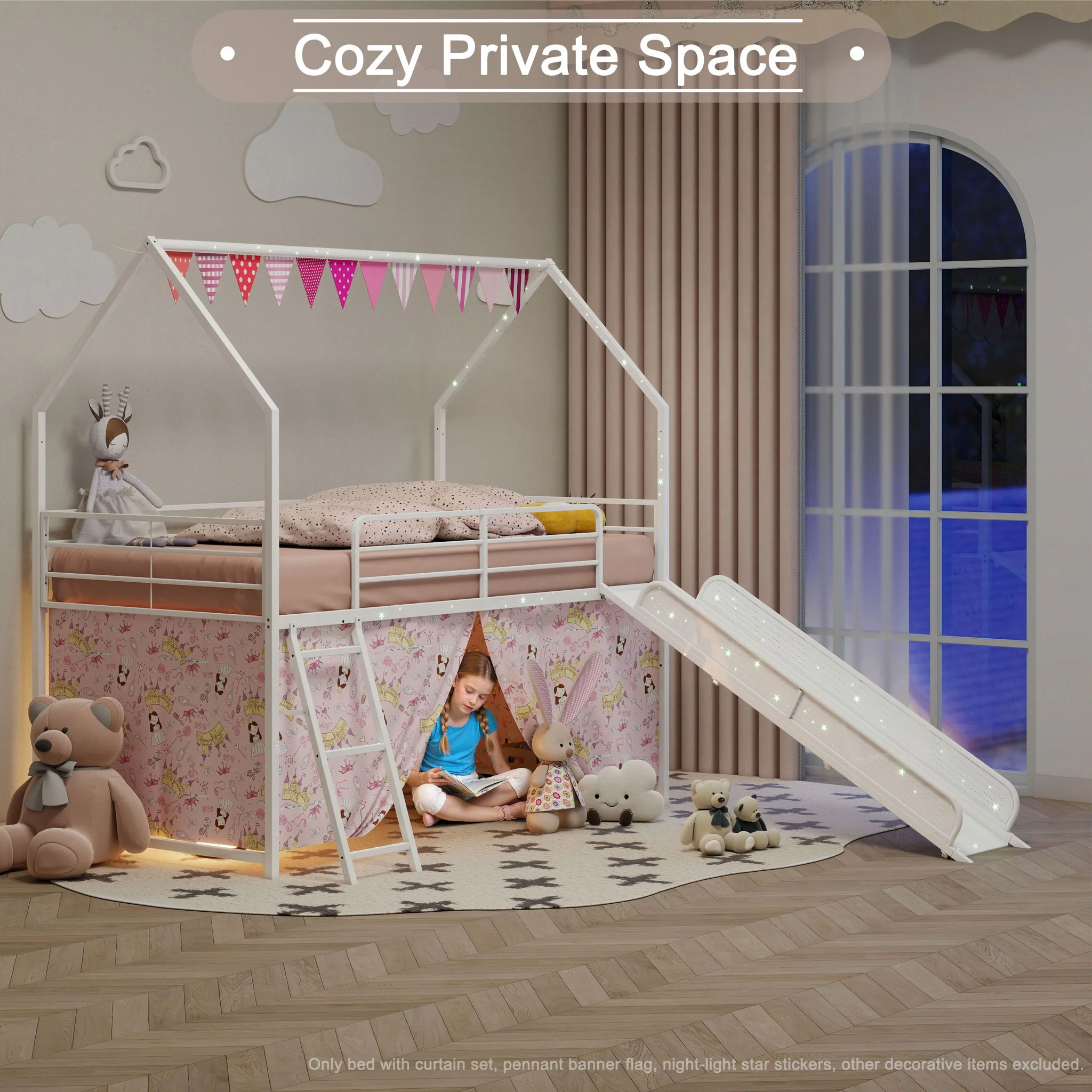 716-jack-house-loft-bed-with-slide-and-curtain-set-56.webp Jack - House Loft Bed With Slide And Curtain Set