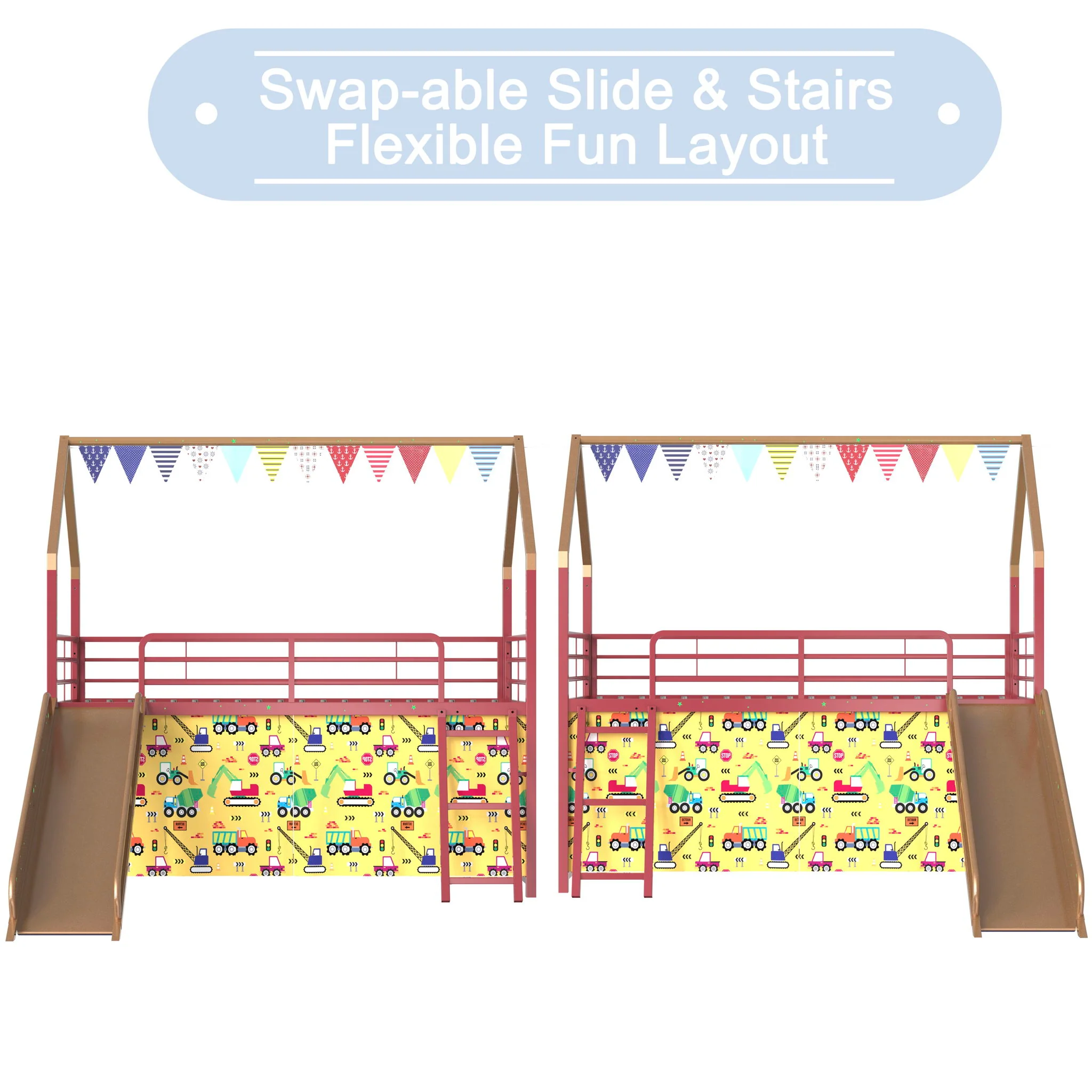 716-jack-house-loft-bed-with-slide-and-curtain-set-60.webp Jack - House Loft Bed With Slide And Curtain Set