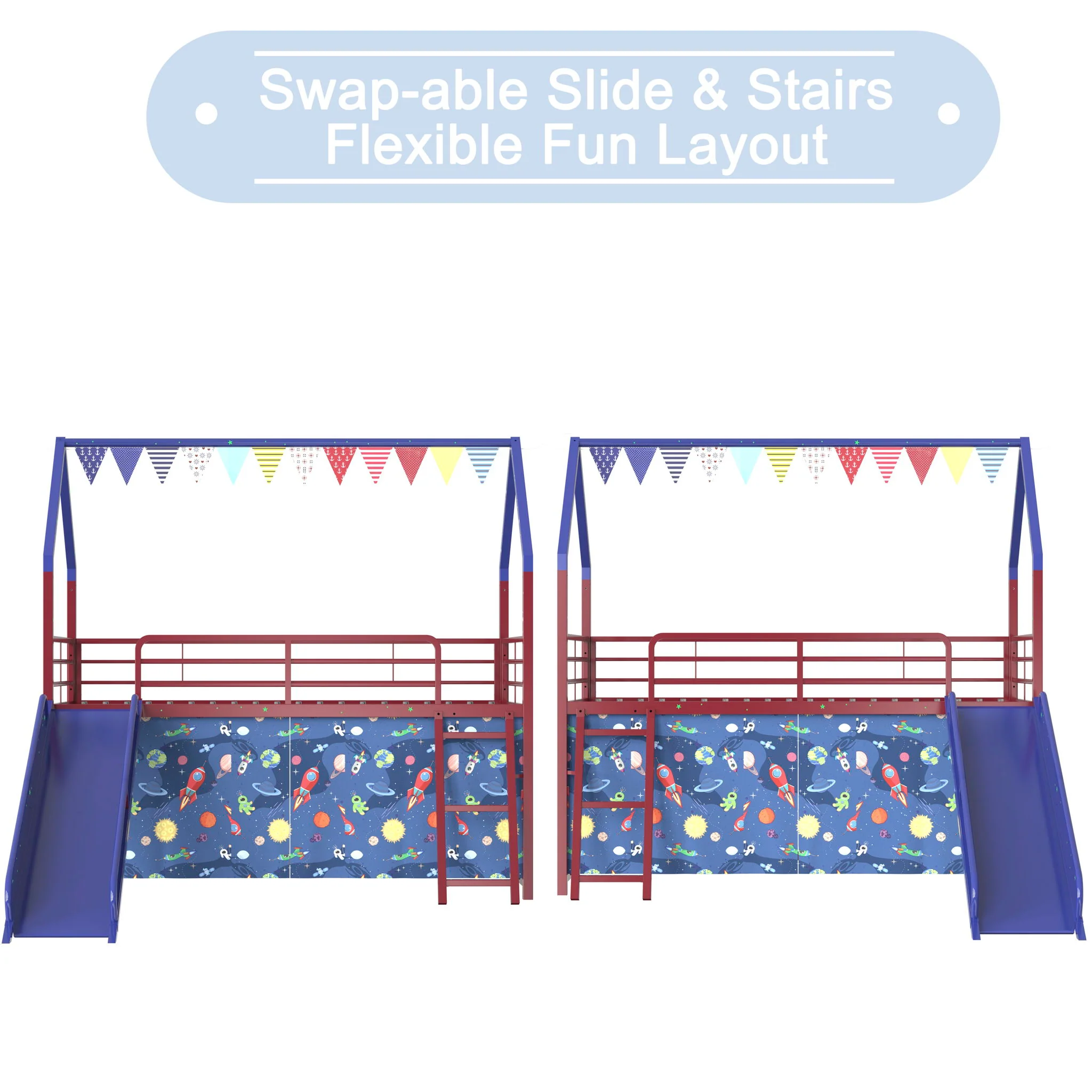 716-jack-house-loft-bed-with-slide-and-curtain-set-66.webp Jack - House Loft Bed With Slide And Curtain Set