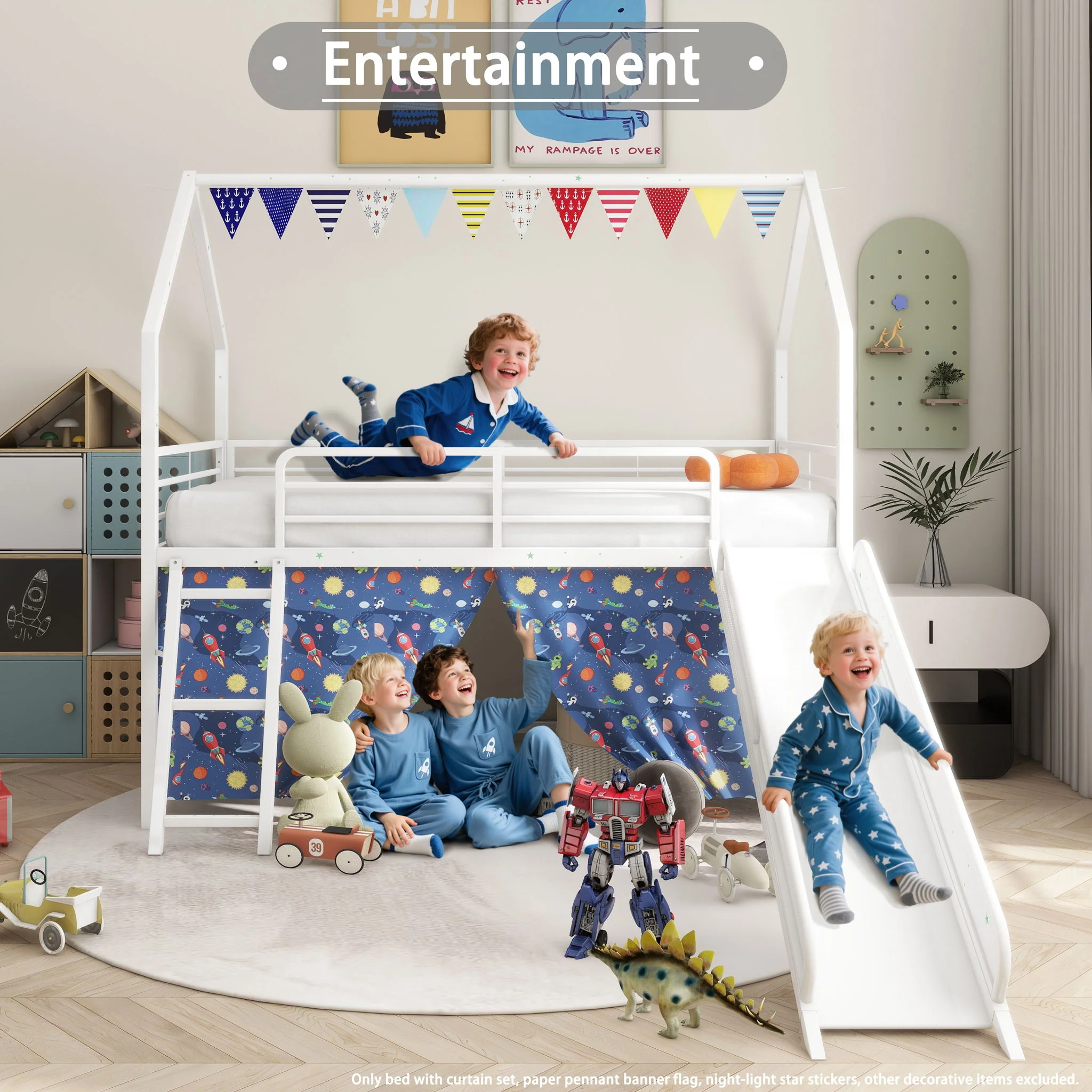 716-jack-house-loft-bed-with-slide-and-curtain-set-70.webp Jack - House Loft Bed With Slide And Curtain Set