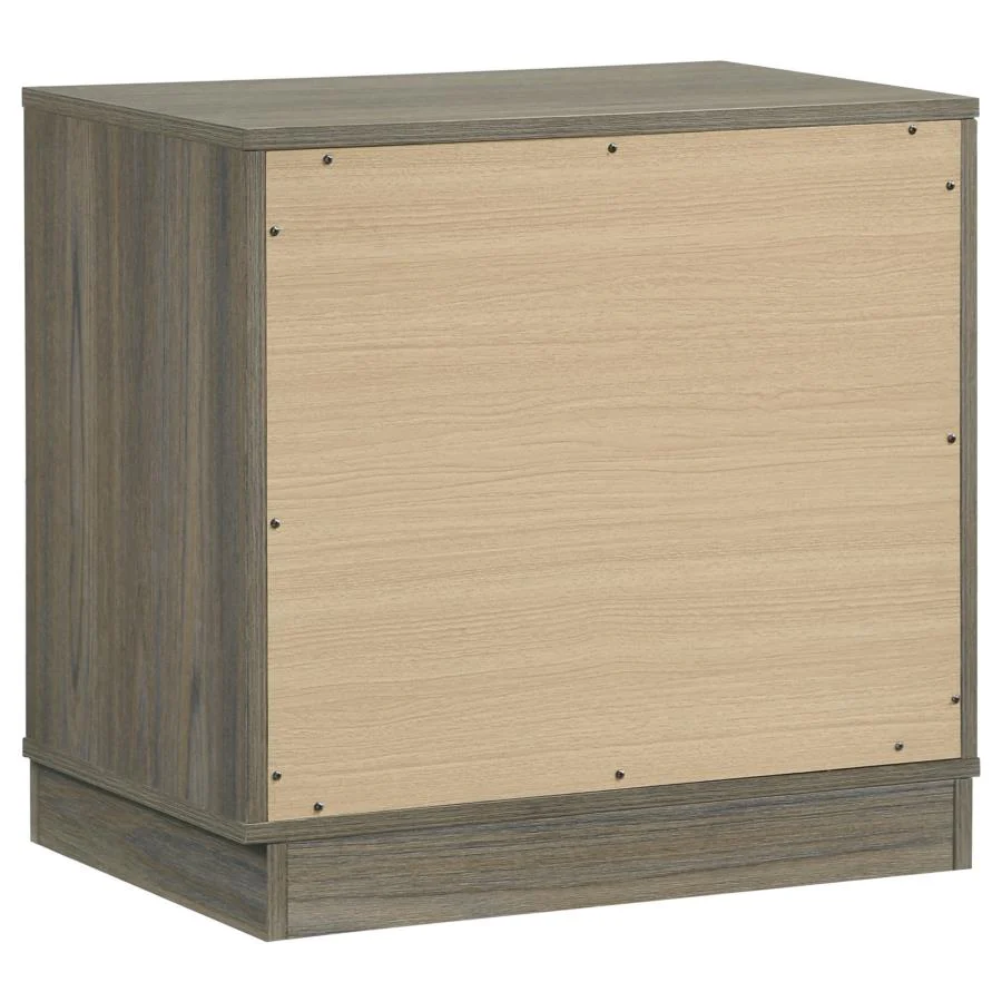 Fenwick - 2-Drawer Nightstand Bedside Table - Gray Oak