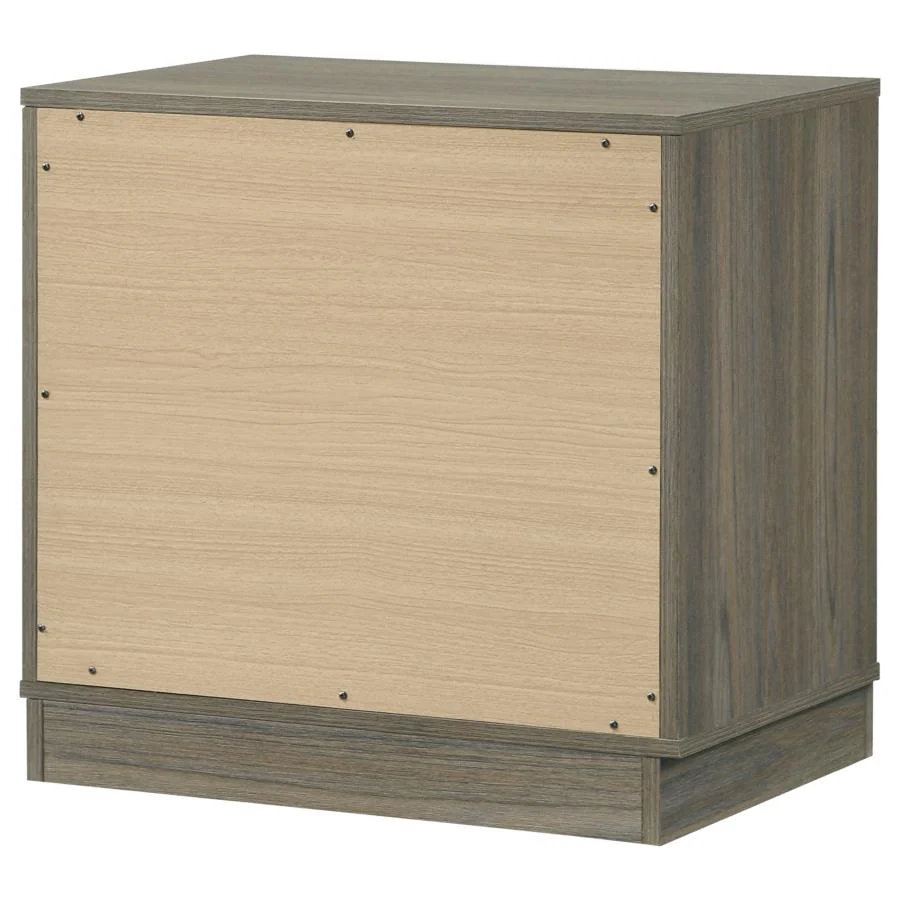 Fenwick - 2-Drawer Nightstand Bedside Table - Gray Oak