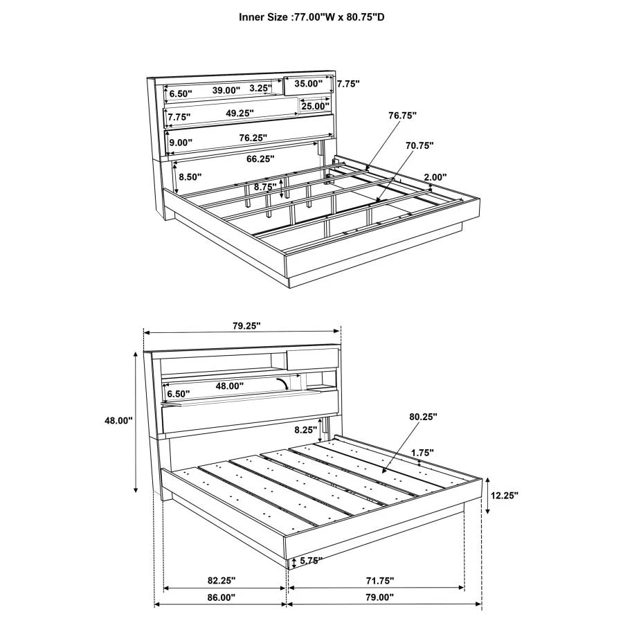 Fenwick - Bed Bookcase Headboard