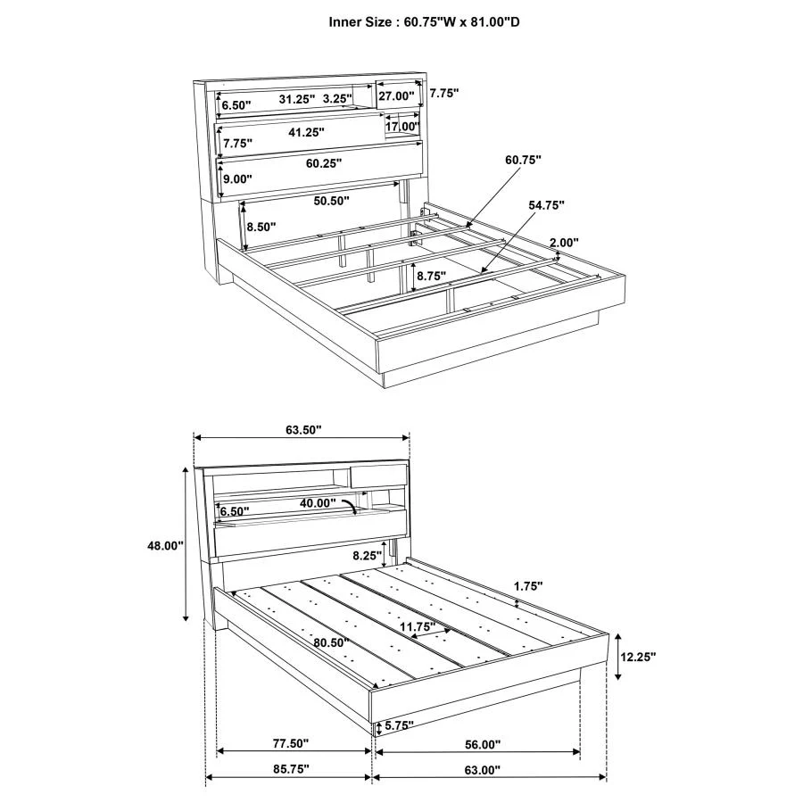 Fenwick - Bed Bookcase Headboard