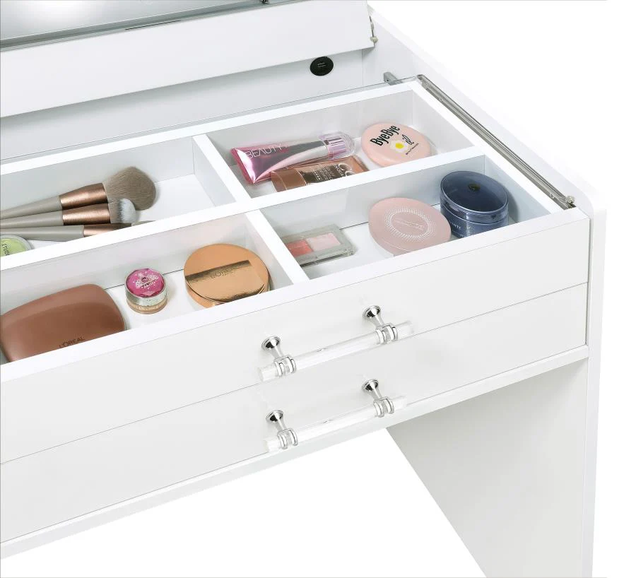 Danbury - 3-Drawer Makeup Vanity & Stool Set