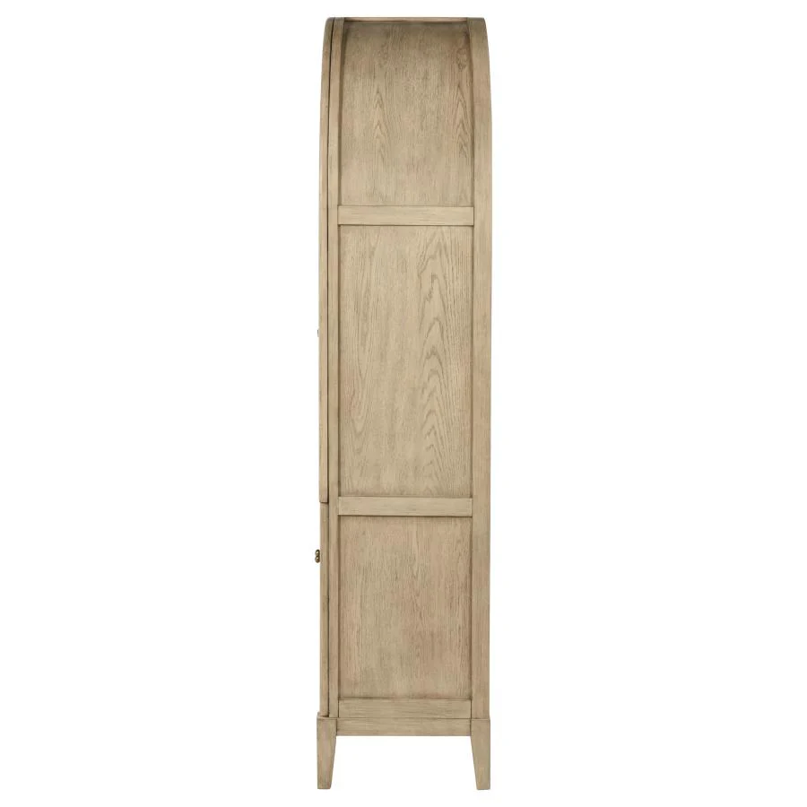 Kailani - 4-Door Cane Dining Vitrine Display Cabinet - Beige Oak