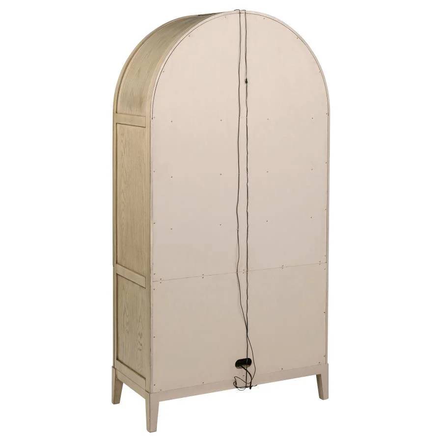 Kailani - 4-Door Cane Dining Vitrine Display Cabinet - Beige Oak
