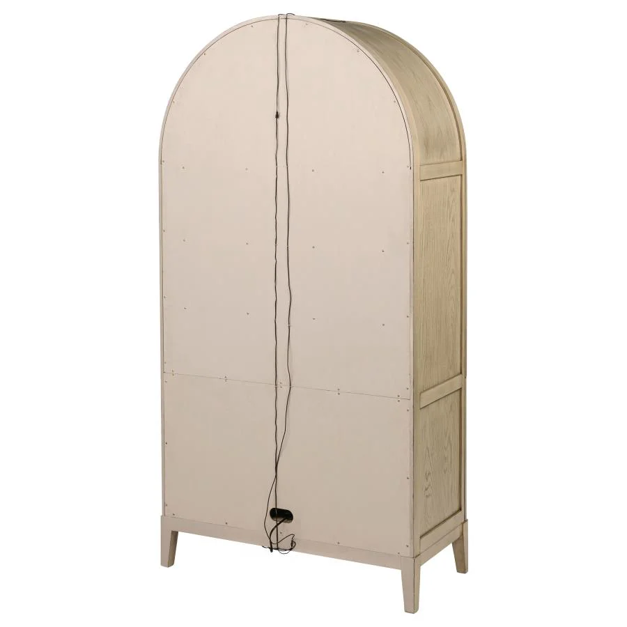 Kailani - 4-Door Cane Dining Vitrine Display Cabinet - Beige Oak