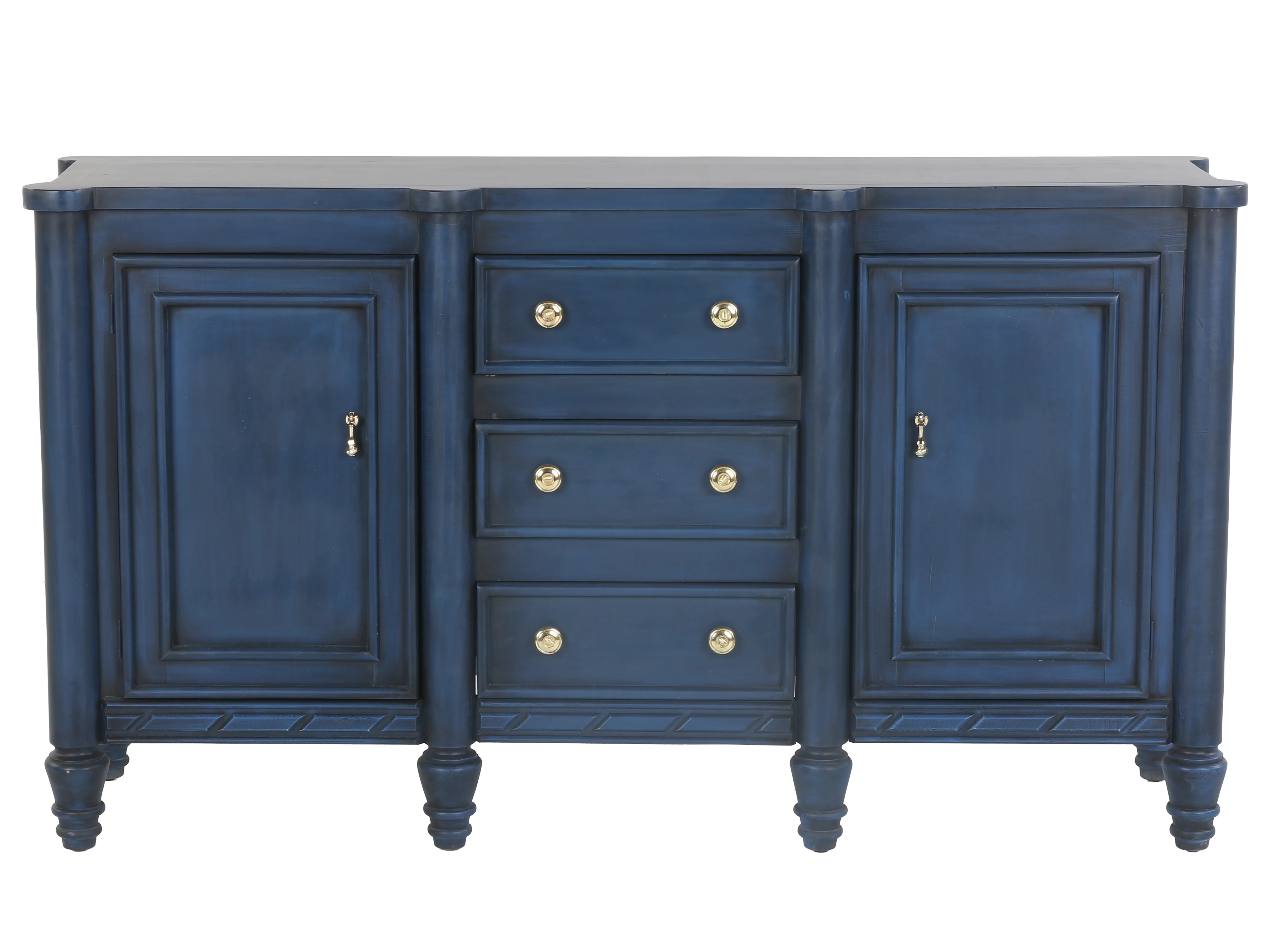 Navy Blue Sideboard with 3 Drawers and 2 Cabinets