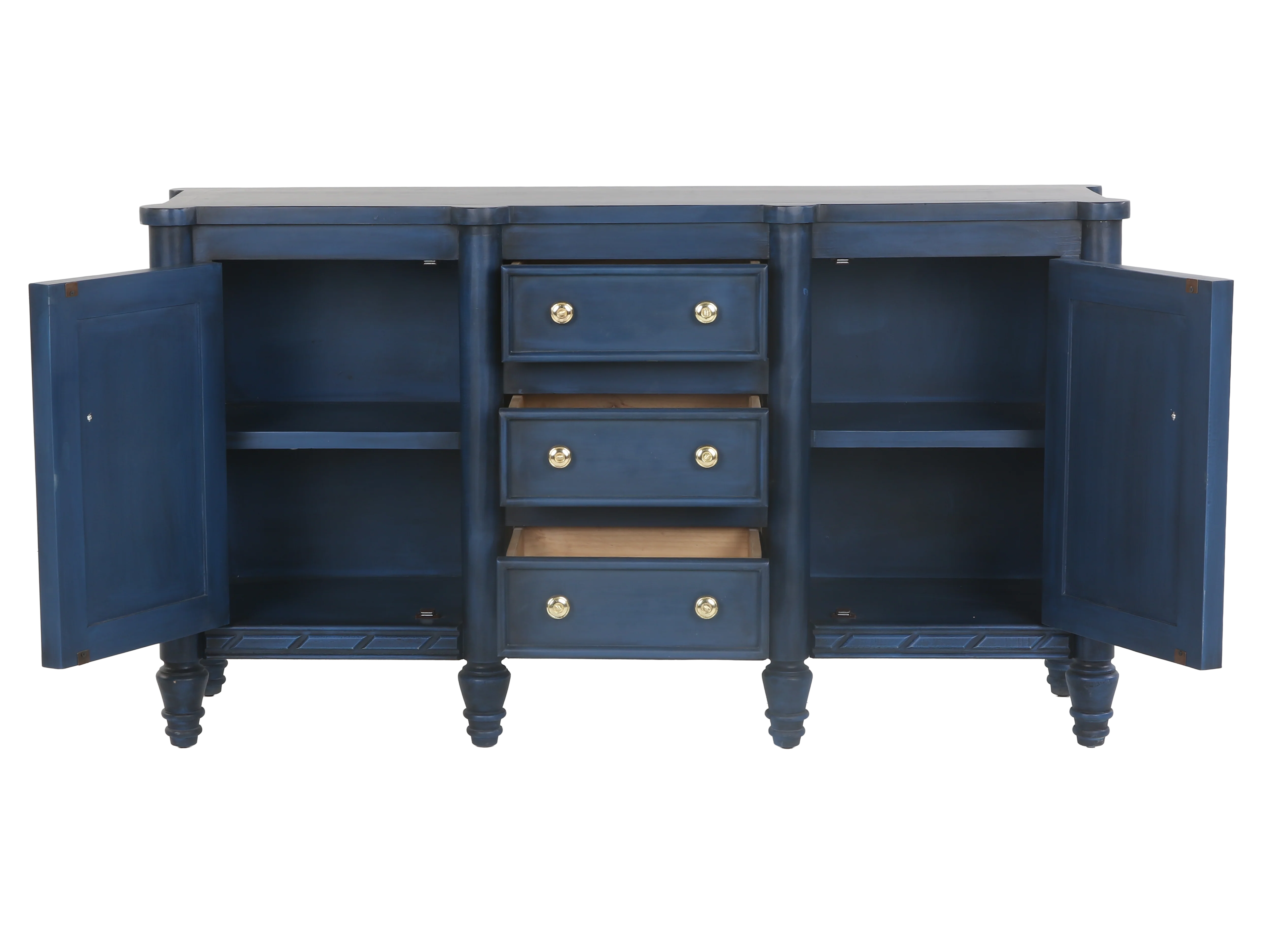Navy Blue Sideboard with 3 Drawers and 2 Cabinets