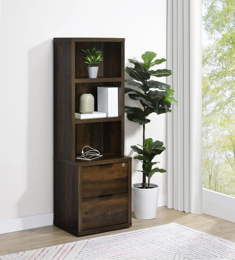 Westpark - 3-Shelf Bookcase USB And Lockable Drawer