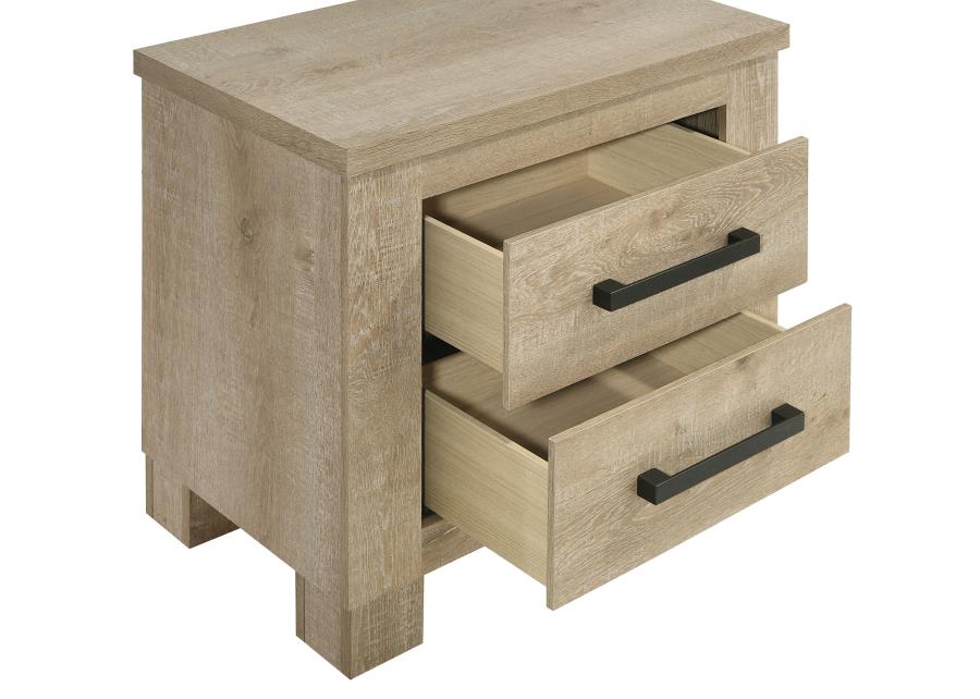 7263-oakglen-2-drawer-nightstand-bedside-table-weathered-oak-10.jpg Oakglen - 2-Drawer Nightstand Bedside Table - Weathered Oak
