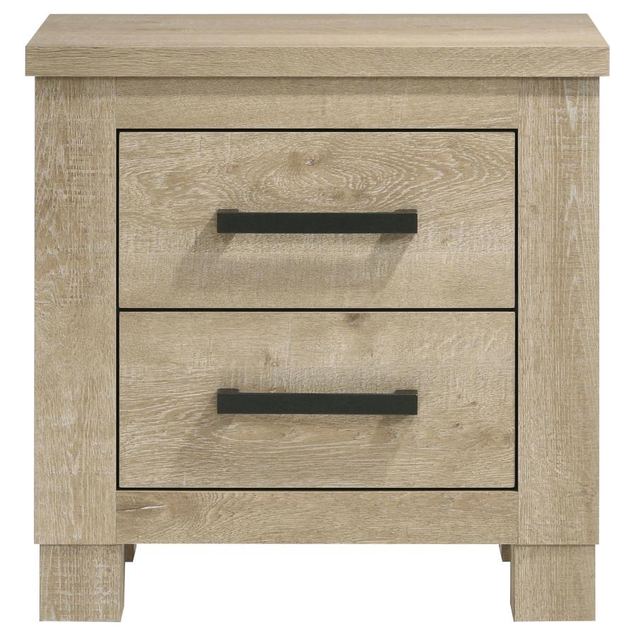 7263-oakglen-2-drawer-nightstand-bedside-table-weathered-oak-3.jpg Oakglen - 2-Drawer Nightstand Bedside Table - Weathered Oak