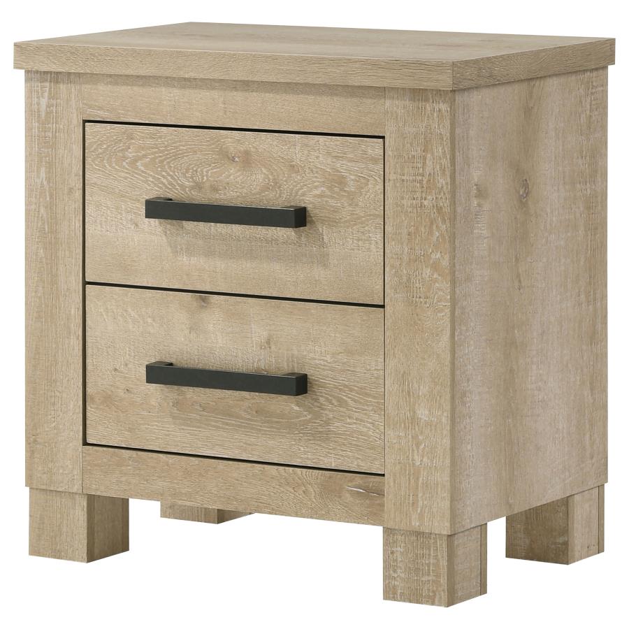 7263-oakglen-2-drawer-nightstand-bedside-table-weathered-oak-4.jpg Oakglen - 2-Drawer Nightstand Bedside Table - Weathered Oak