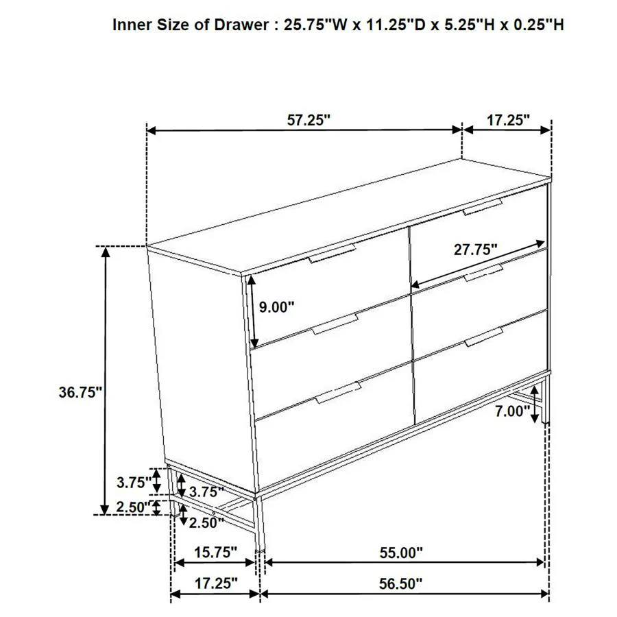 Sonora - 6-Drawer Dresser