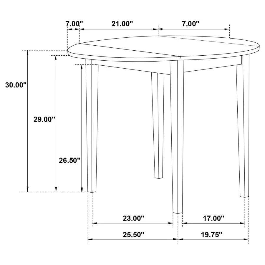 Bucknell - 3 Piece Round Drop Leaf Dining Table Set - White