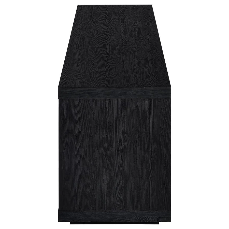 Deiter - 79" TV Stand Fireplace Media Console - Black