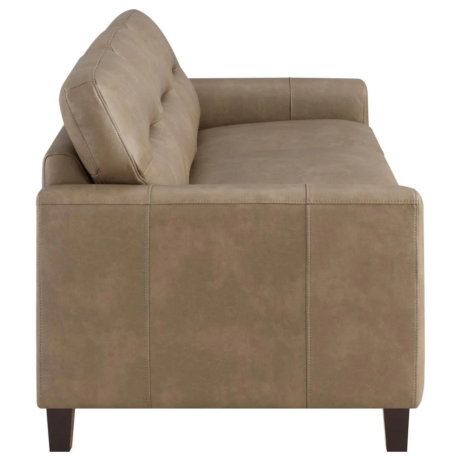 Scotland - Faux Leather Upholstered Track Arm Sofa
