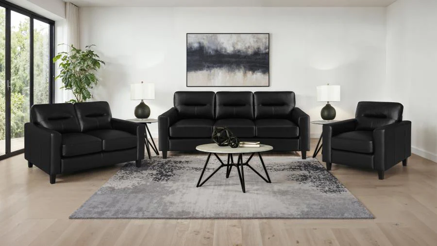 Scotland - Faux Leather Upholstered Track Arm Sofa