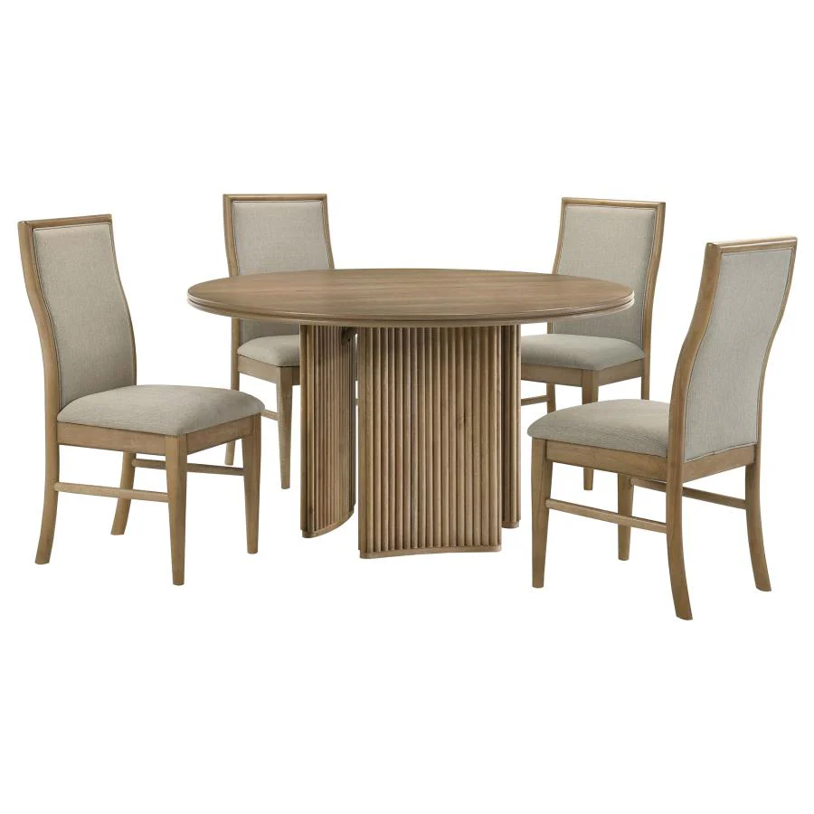 7311-adina-5-piece-round-dining-table-set-barley-distressed-light-brown-2.webp Adina - 5 Piece Round Dining Table Set - Barley / Distressed Light Brown