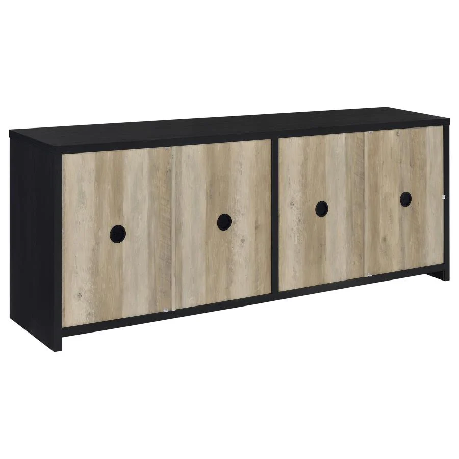 Denison - 79" 4-Door TV Stand Media Console - Black