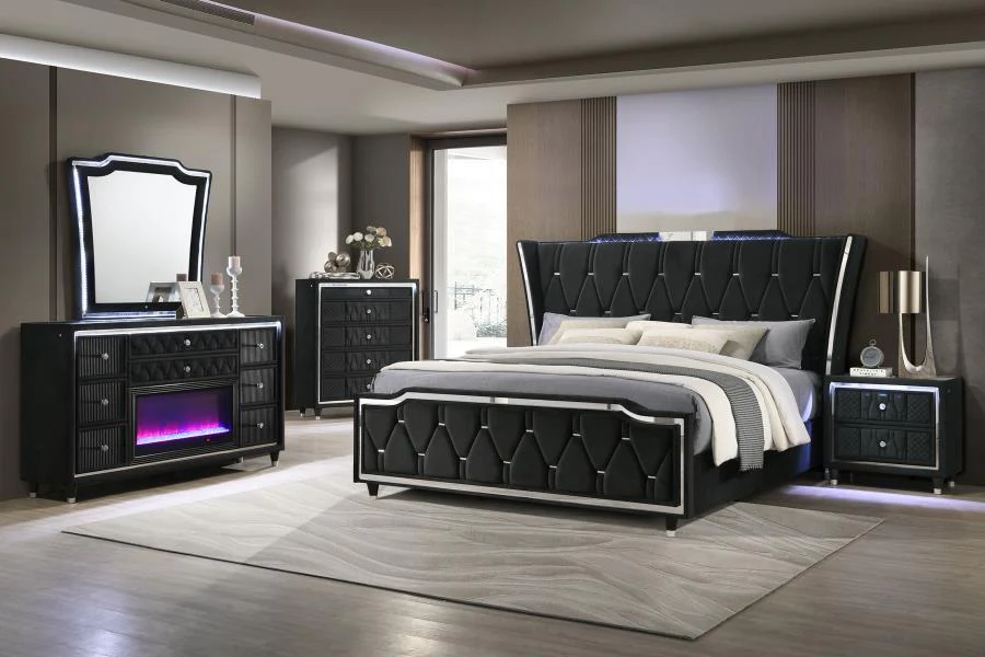Lorient - LED Upholstered Bed