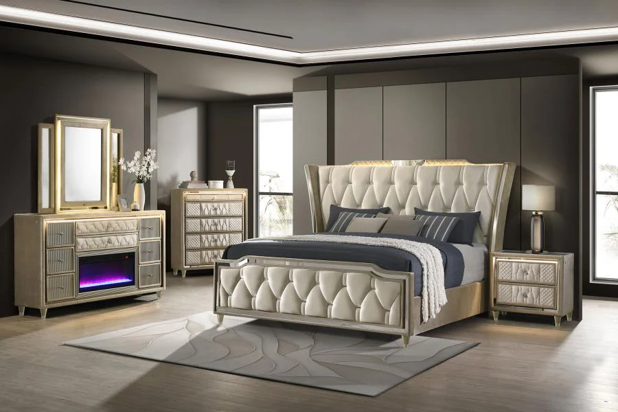 Lorient - LED Upholstered Bed