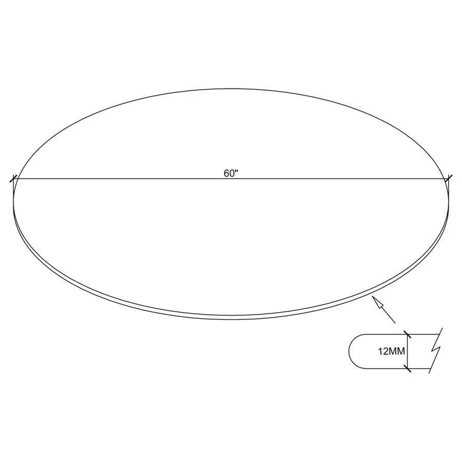 8mm Round Clear Tempered Glass Top