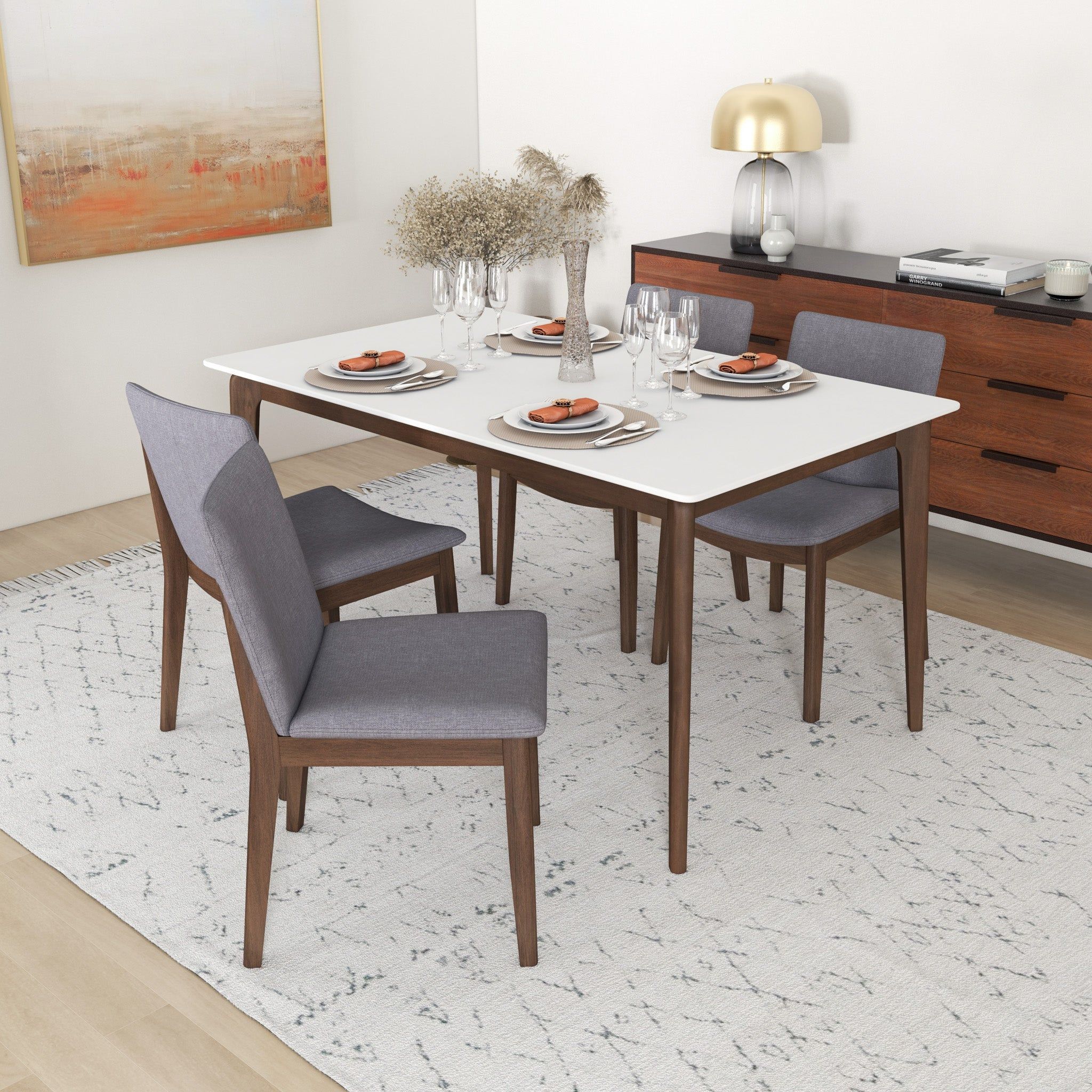Laura - Mid-Century Modern Solid Wood Dining Chair (Set of 2)