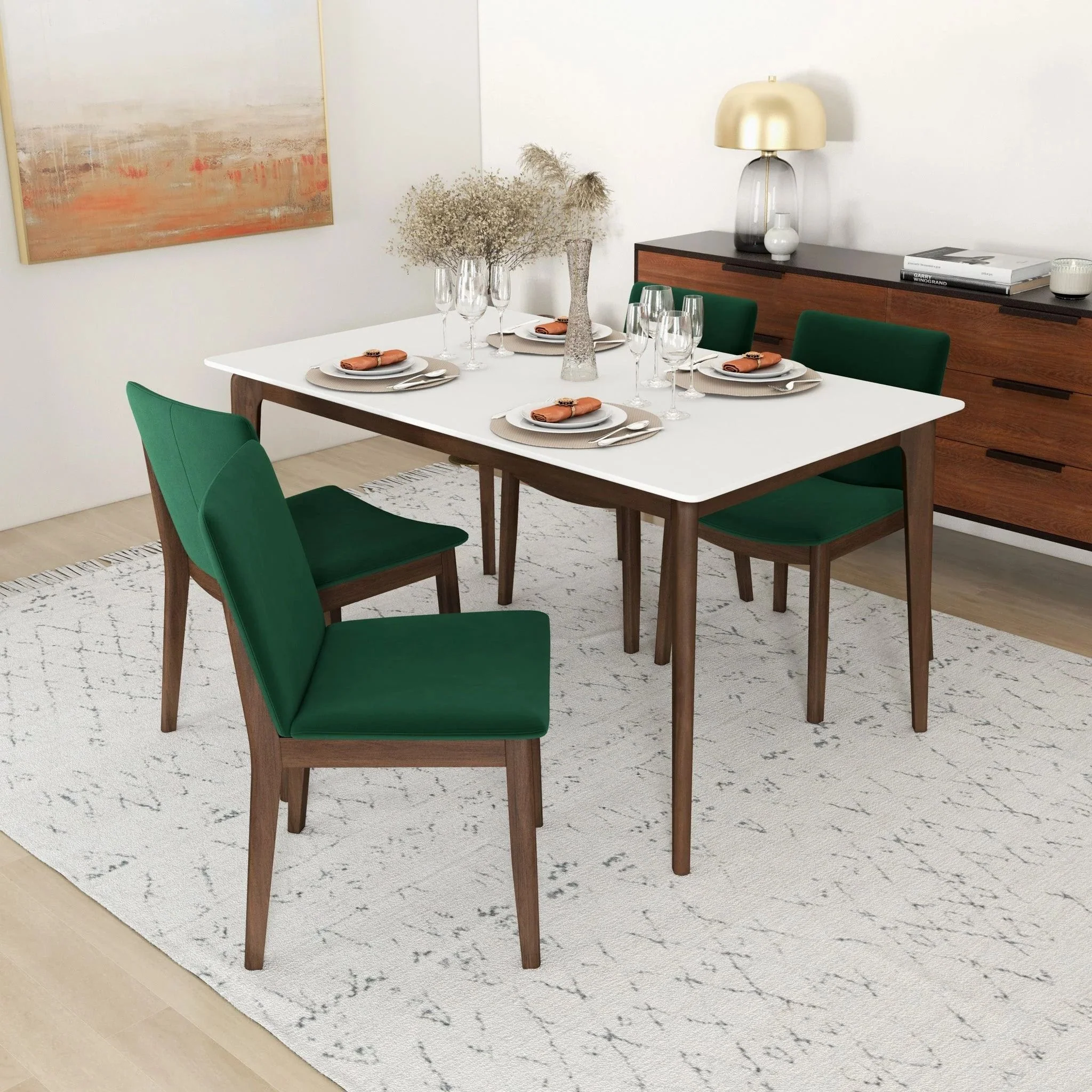 Laura - Mid-Century Modern Solid Wood Dining Chair (Set of 2)