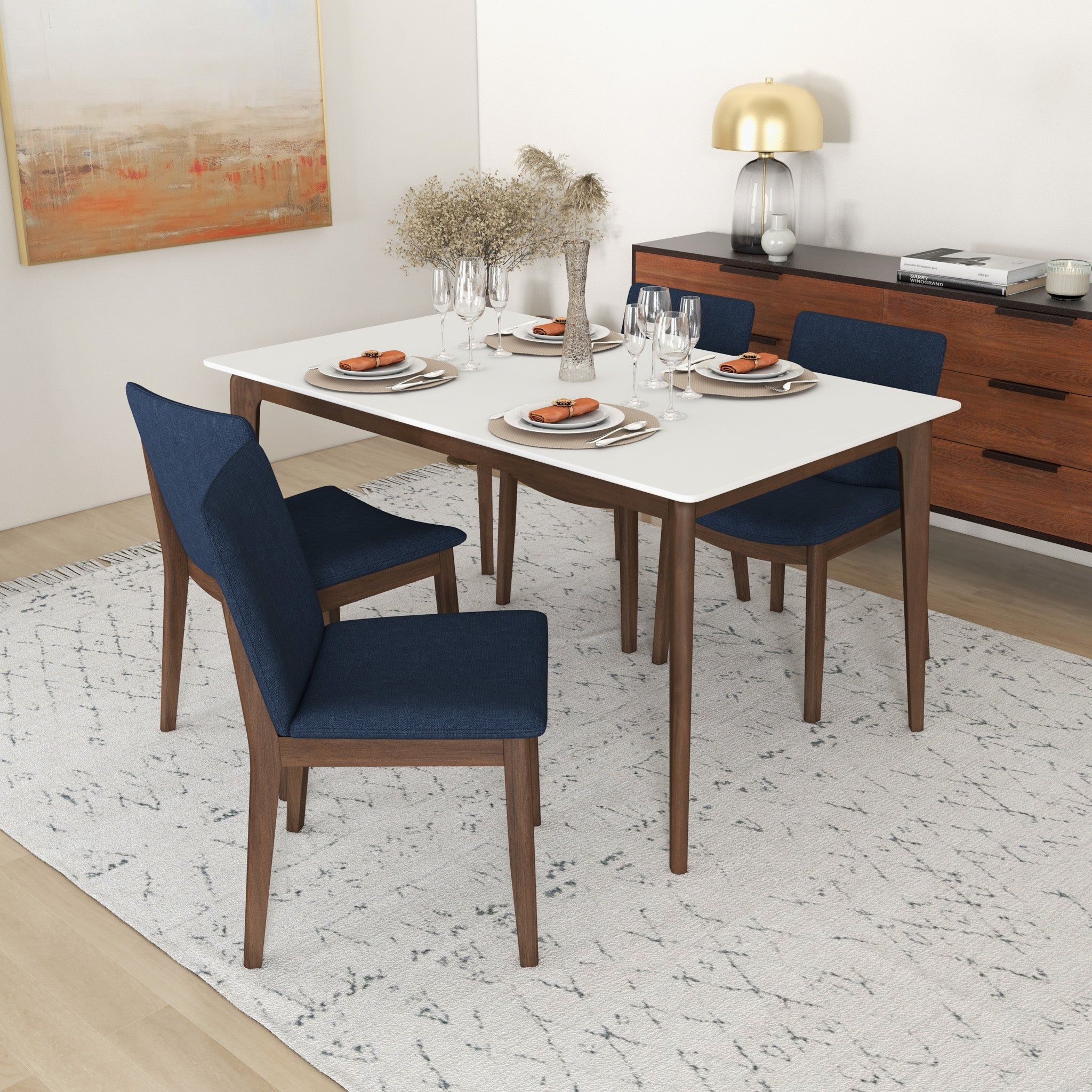 Laura - Mid-Century Modern Solid Wood Dining Chair (Set of 2)