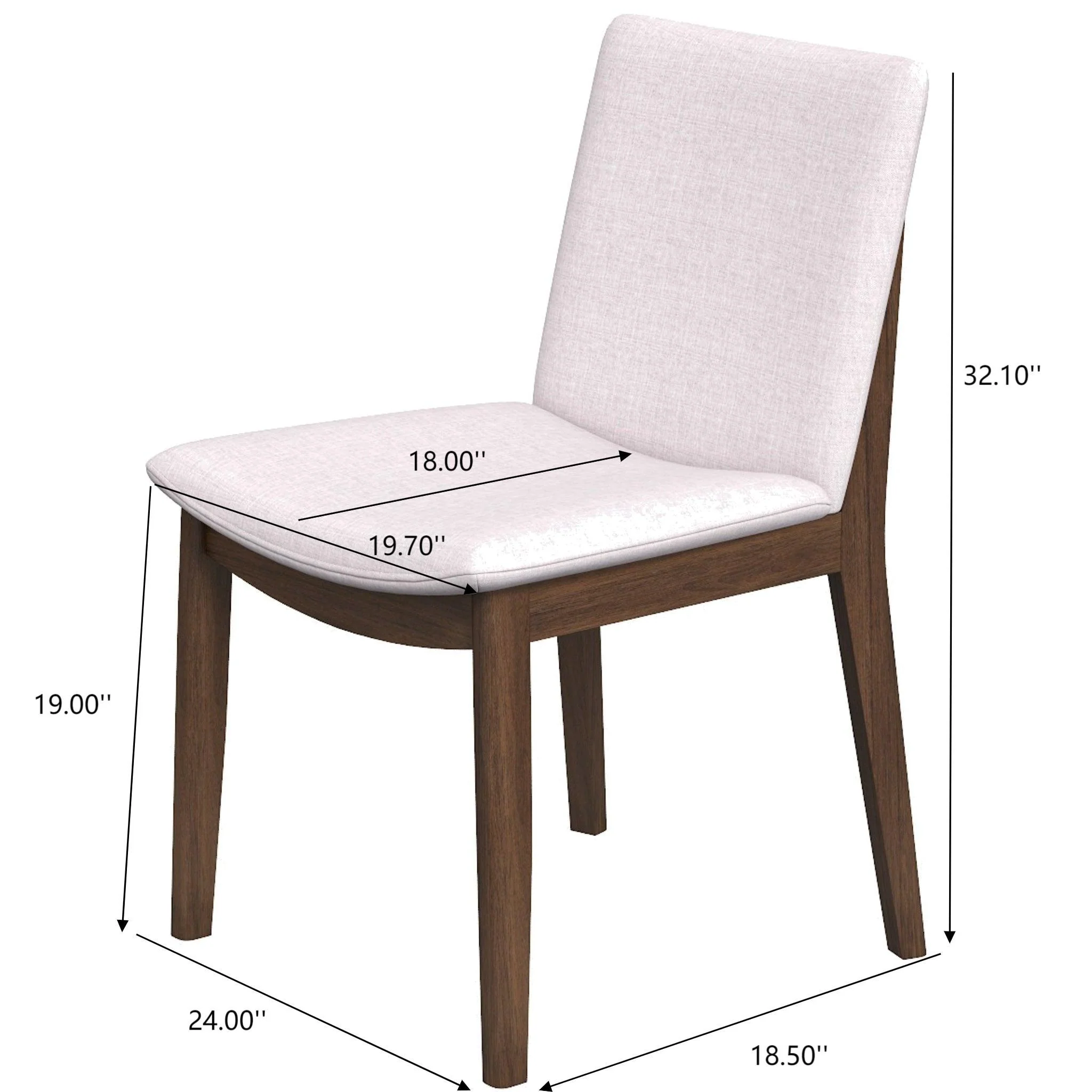 Laura - Mid-Century Modern Solid Wood Dining Chair (Set of 2)