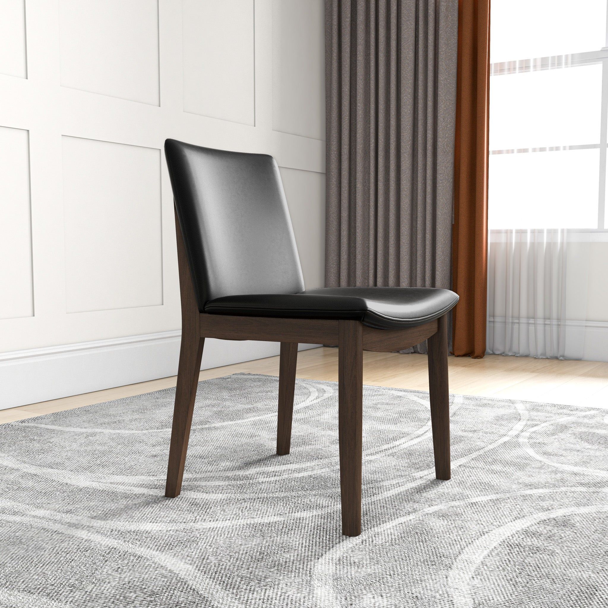 Laura - Mid-Century Modern Solid Wood Dining Chair (Set of 2)