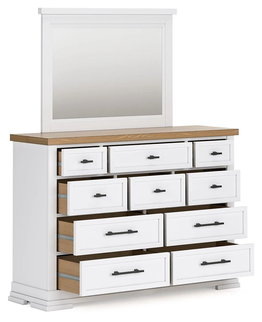 7530-ashbryn-dresser-and-mirror-white-natural-2.webp Ashbryn - Dresser And Mirror - White / Natural