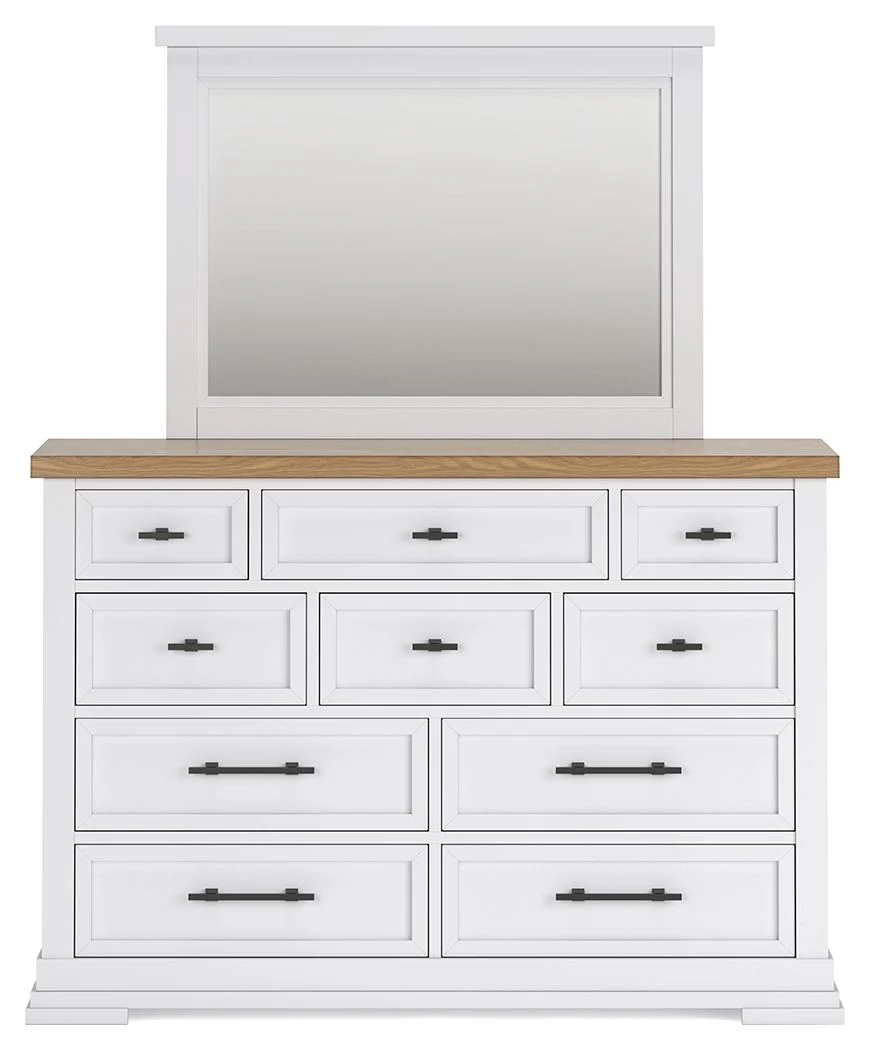 7530-ashbryn-dresser-and-mirror-white-natural-3.webp Ashbryn - Dresser And Mirror - White / Natural
