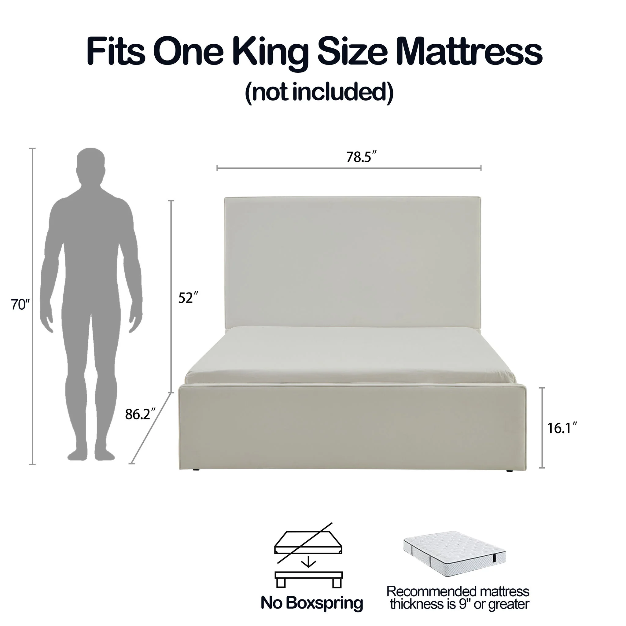 Lucas - Tall Headboard Upholstered Bed