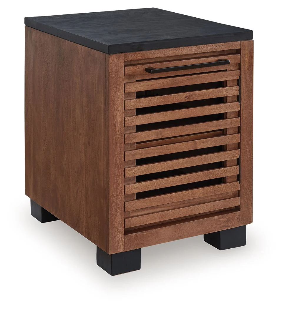 7619-kallari-chair-side-end-table-warm-brown-black-1.webp Kallari - Chair Side End Table - Warm Brown / Black