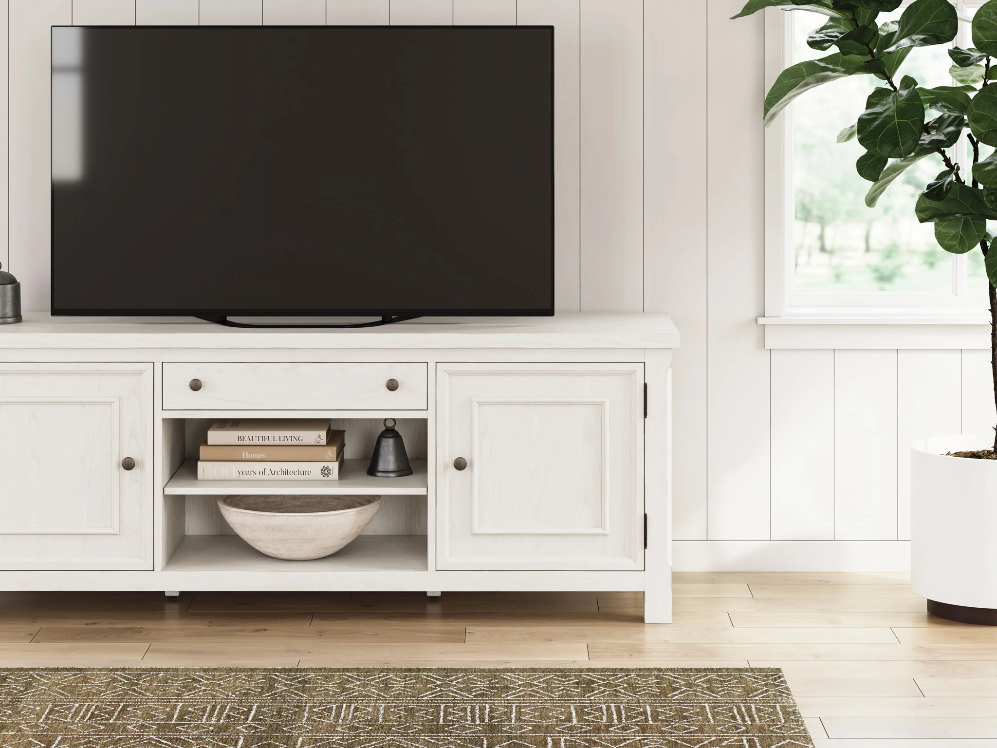 7620-robbinsdale-extra-large-tv-stand-antique-white-2.webp Robbinsdale - Extra Large TV Stand - Antique White