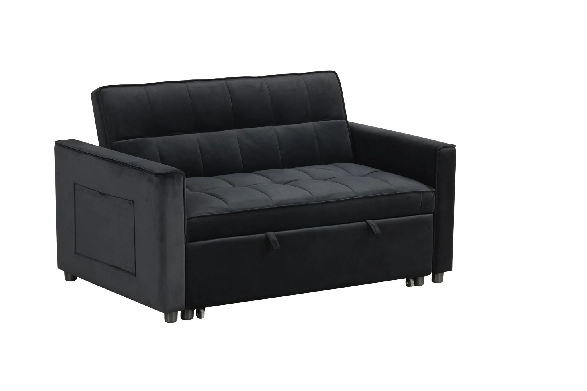 7782-maeve-convertible-sleeper-loveseat-with-tufting-and-side-pocket-black-5.webp Maeve - Convertible Sleeper Loveseat With Tufting and Side Pocket - Black
