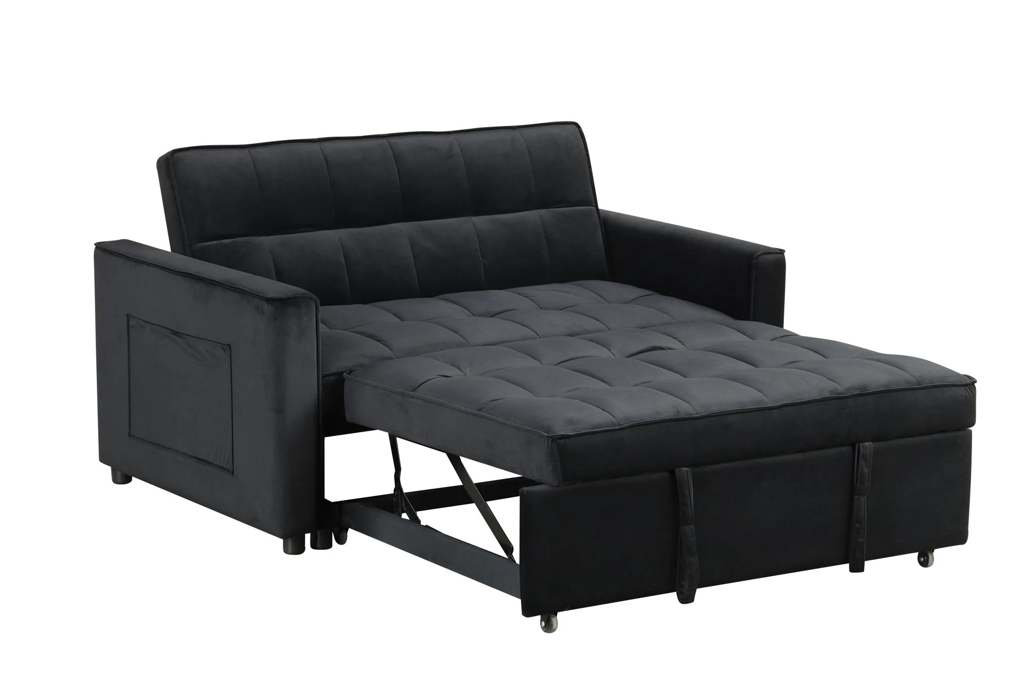 7782-maeve-convertible-sleeper-loveseat-with-tufting-and-side-pocket-black-8.webp Maeve - Convertible Sleeper Loveseat With Tufting and Side Pocket - Black