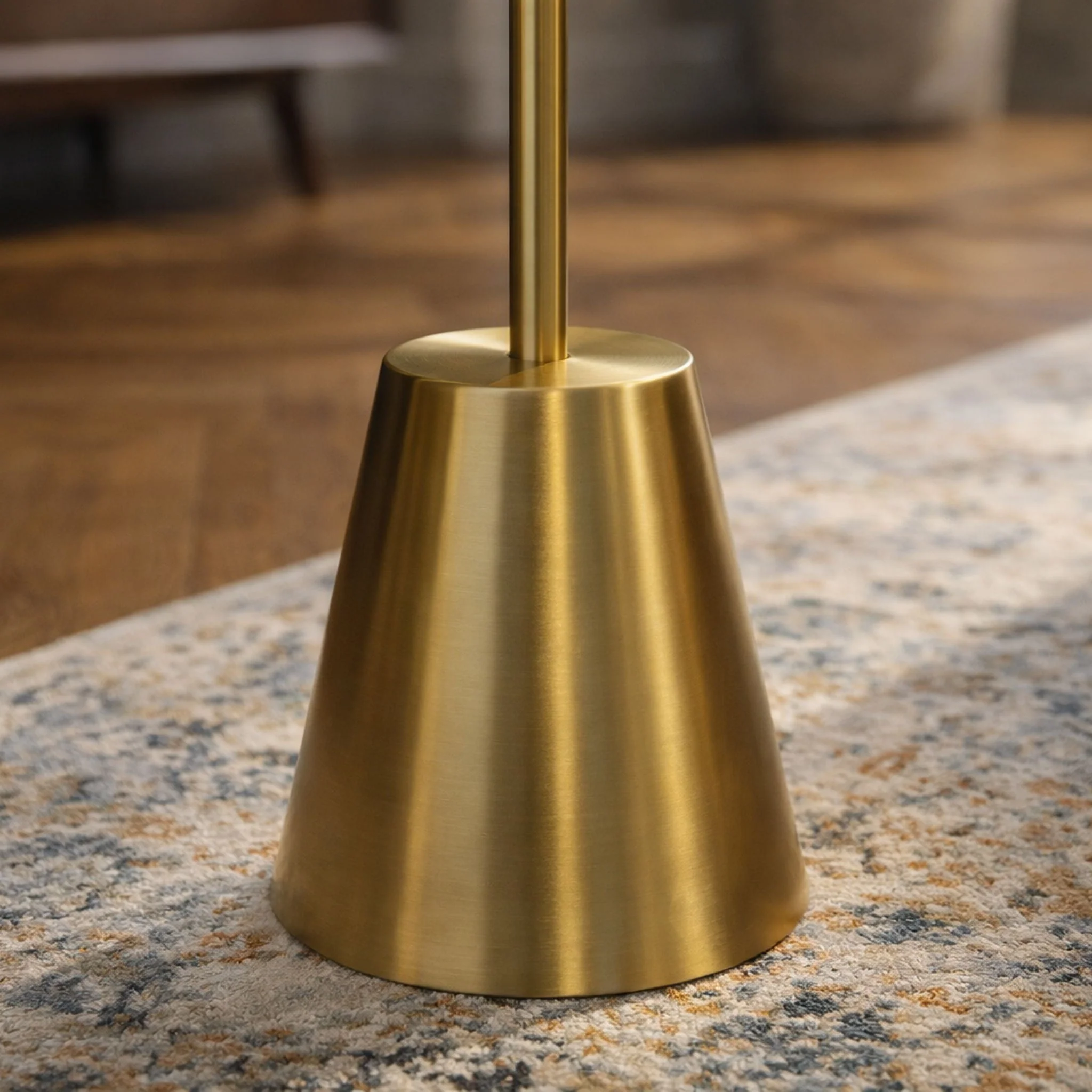 Lumina - Floor Lamp With Rotary Switch Triple Spots Cone Base - Gold