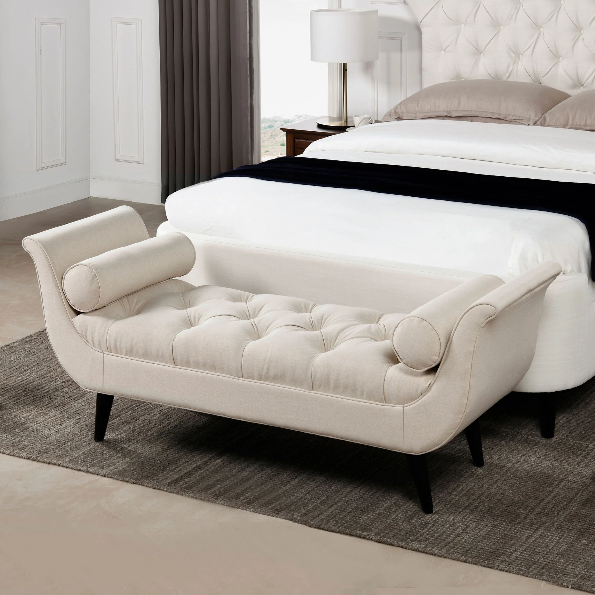 Alma - Tufted Flared Arm Entryway Bench