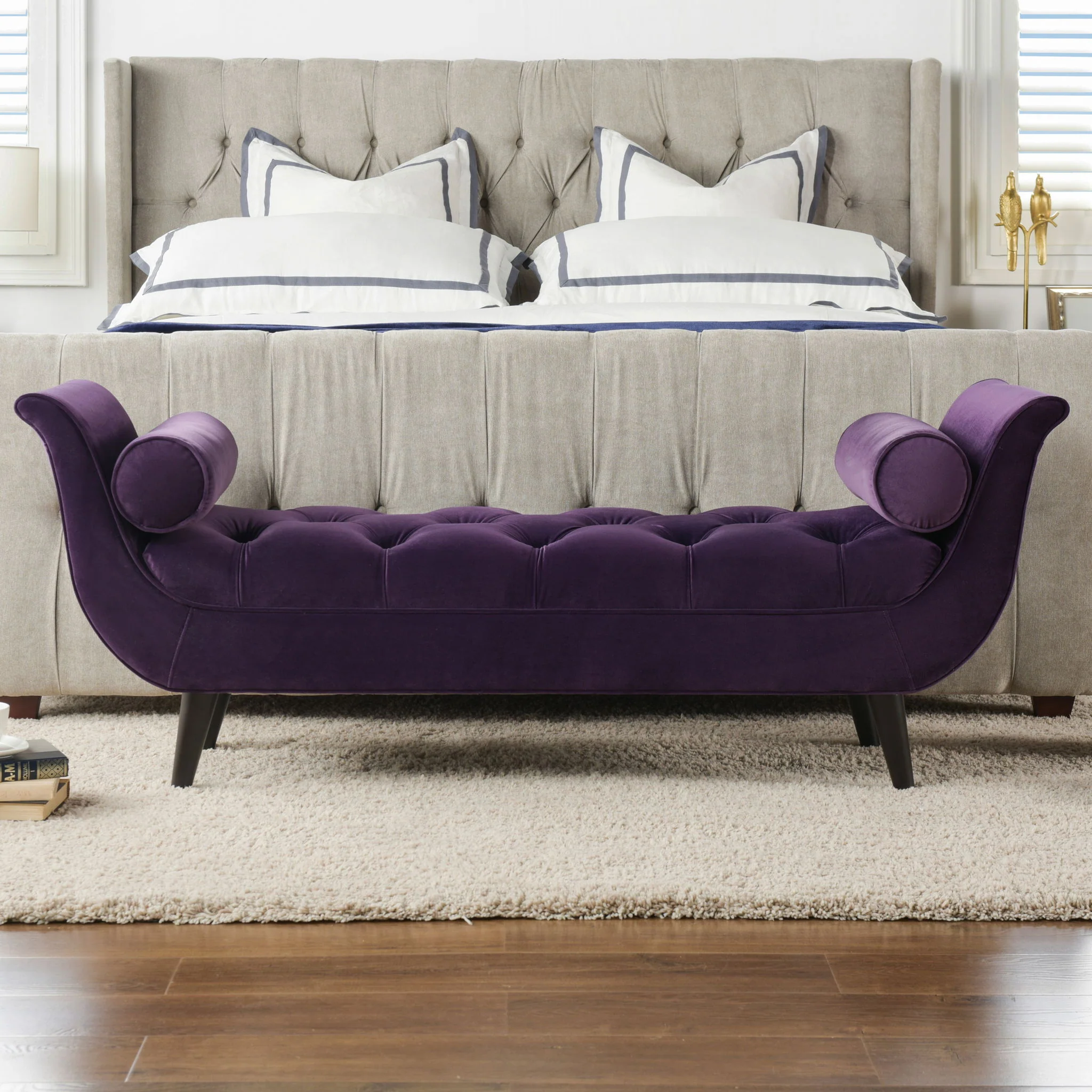 Alma - Tufted Flared Arm Entryway Bench