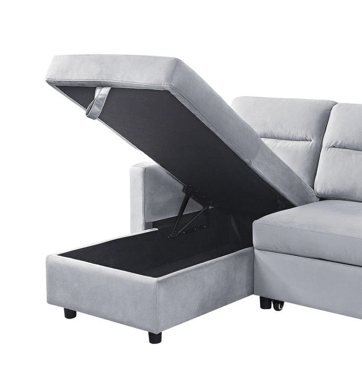 Ivy - Reversible Sleeper Sectional Sofa With Storage Chaise And Side Pocket