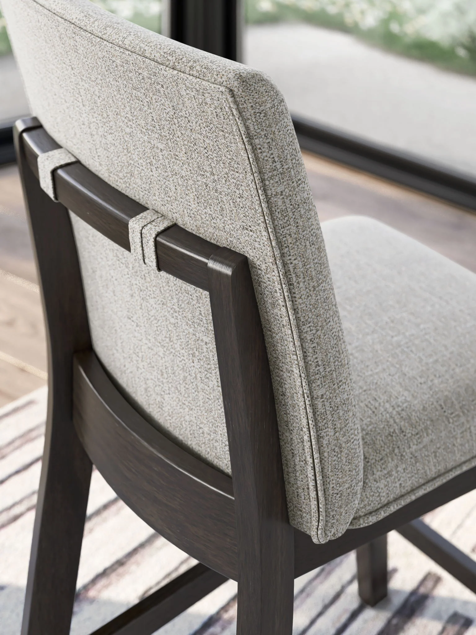 Neymorton - Upholstered Barstool (Set of 2) - Dark Grayish Brown