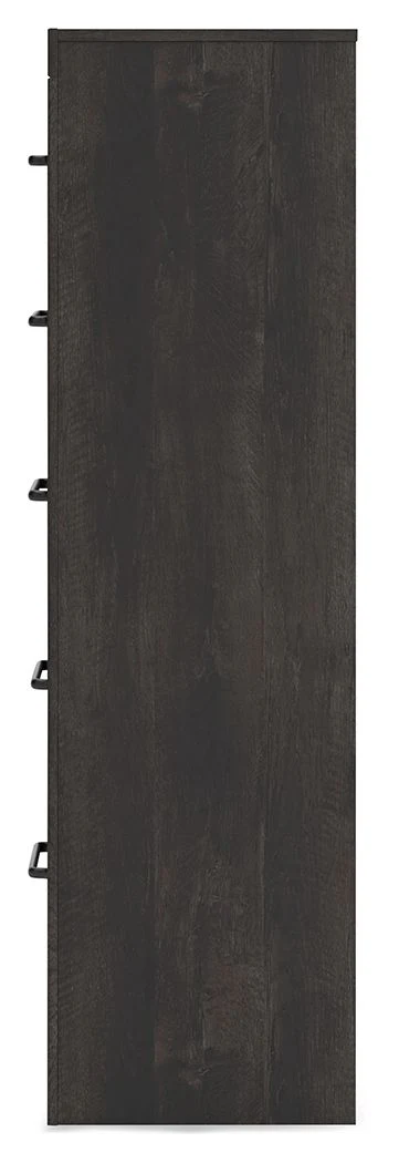 Hollivern - Five Drawer Chest - Dark Gray