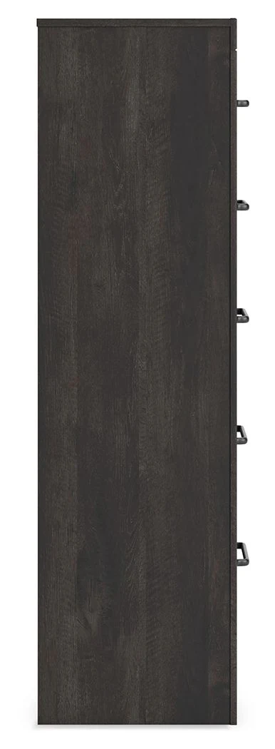 Hollivern - Five Drawer Chest - Dark Gray