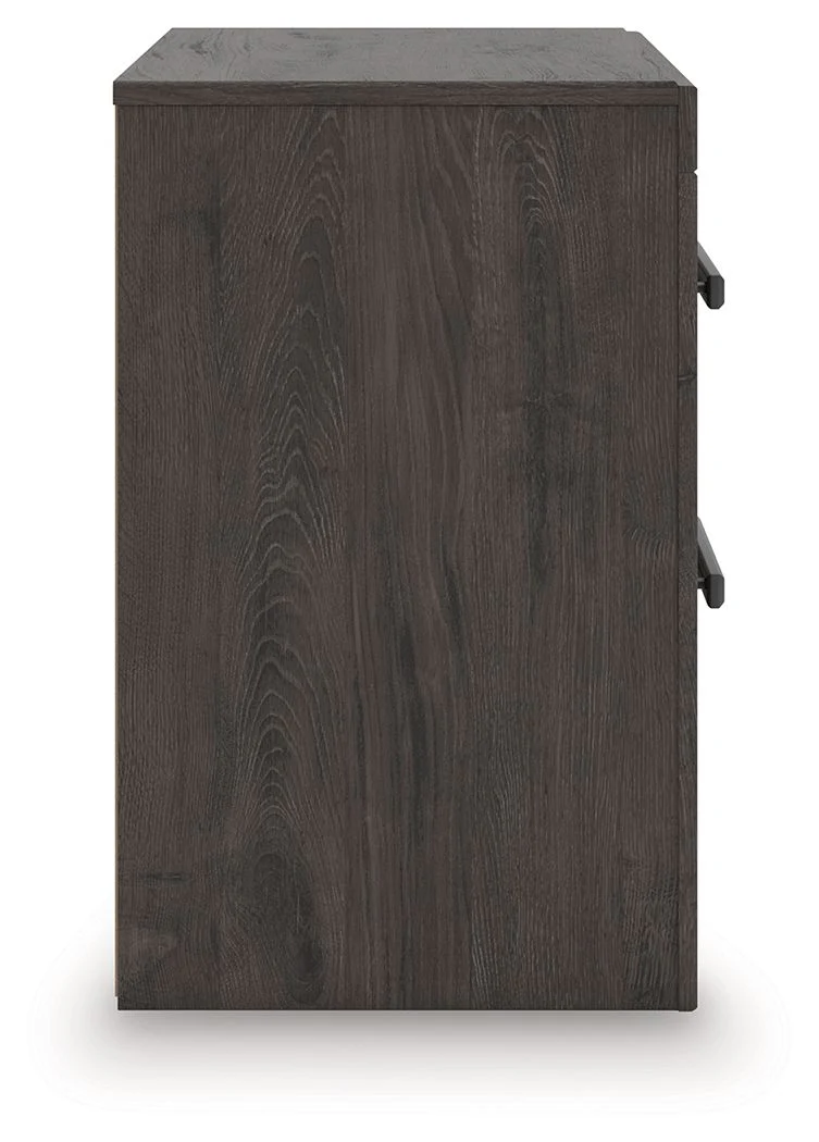 Prendonea - Two Drawer Night Stand - Charcoal