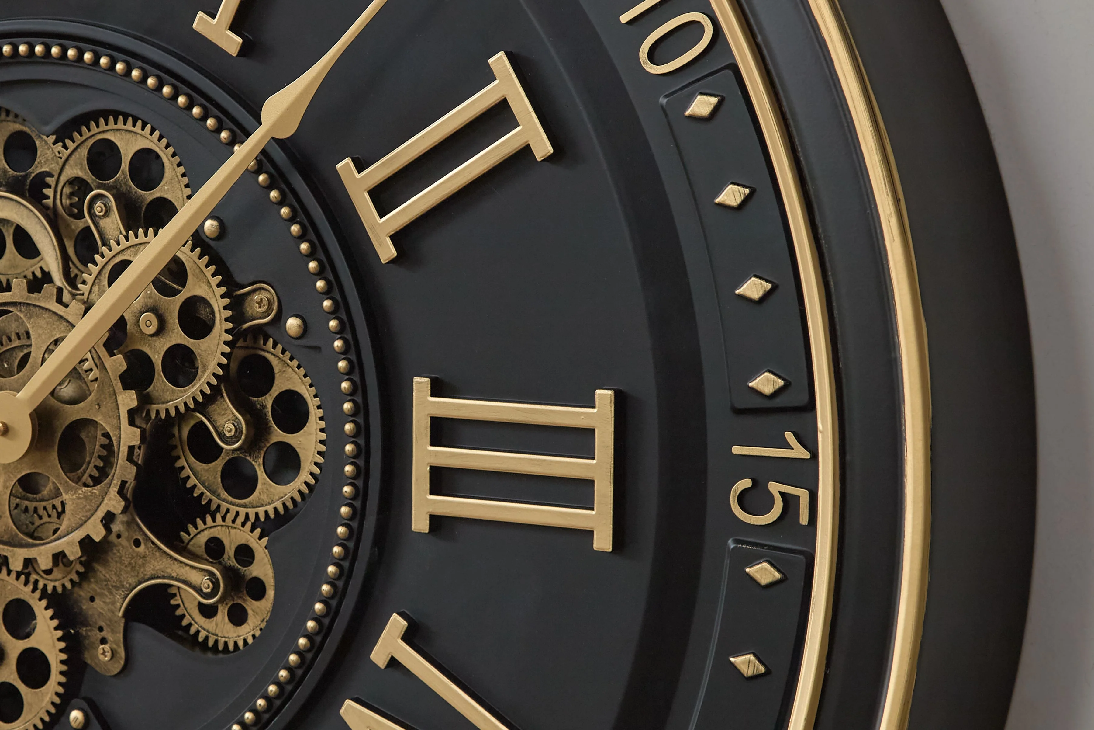 7935-dairton-wall-clock-black-gold-finish-4.webp Dairton - Wall Clock - Black / Gold Finish